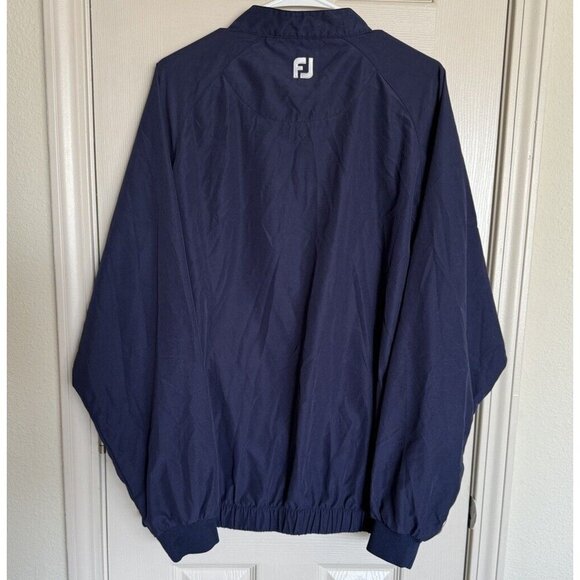 Footjoy FJ Golf Pullover Windbreaker Jacket 1/4 Button Up Navy Blue men’s L B2 - Picture 2 of 6